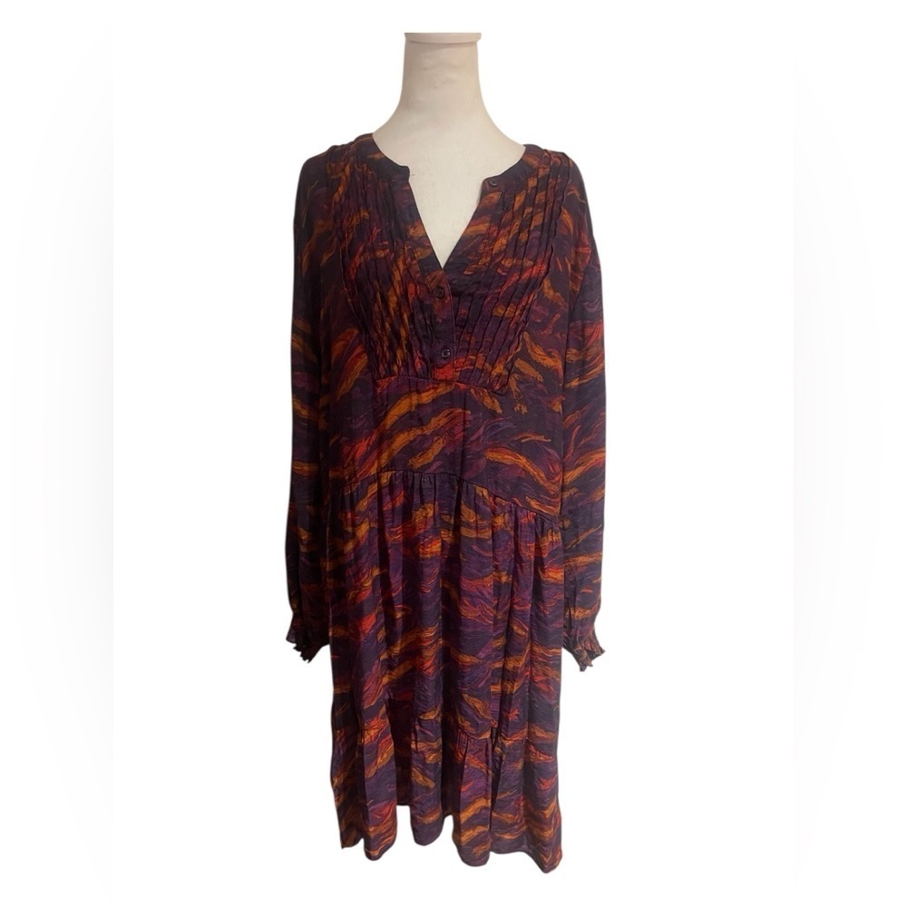 Terra & Skye Festival Dress 3X (24W– 26W)-Tiered, Puff Sleeve, Boho Style